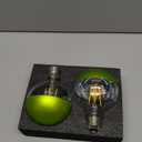 Large Half Chrome Light Bulb,Dimmable Anti-Glare 8W (80W Eq.) LED Edison Bulbs,G95 Globe Shape Decorative LED Decorative Bulb,Half Brown Dipped Reflected Soft White E26 Base, Pack of 2