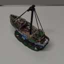 Fish Tank Shipwreck Decoration, Ship Aquarium Sunken Treasure Landscaping, Old Pirates Ship Resin Crafted for Fish Hideout