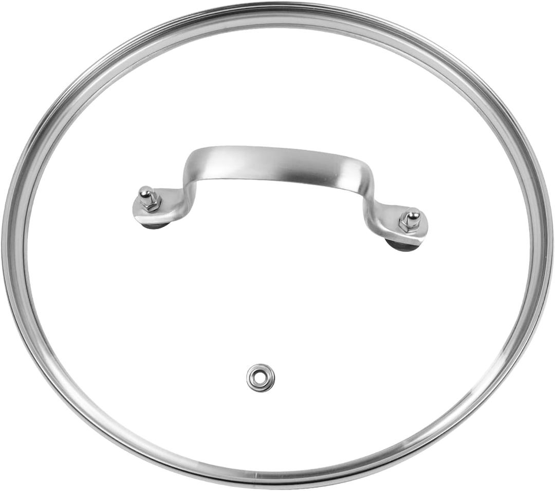 9" Tempered Glass Pan Lid with Steam Vent, Thickened to 4mm and Dishwasher Safe and Oven up to 480, Universal Lid Fit for Cast Iron Skillets, Frying Saute Pan, Cooking Pot (Silver)