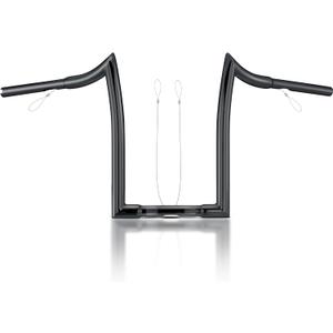 MoKitDora 14 Rise Ape Hangers 1.25 Fat 1" Clamp Handlebar Meathook Bars for XL 883/1200,1994-up Road King & 1998-2013 Road Glide, Gloss Black