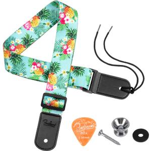 BestSounds Pineapple Ukulele Strap & Hawaiian Style Shoulder Strap Suitable for Soprano Concert Tenor Baritone String Instruments (Pineapple) (Green)