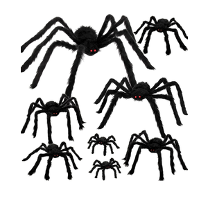 Colovis Spider Decorations, 8PCS Giant Spiders Outdoor Halloween Decorations, Realistic Large Scary Spider Props for Indoor, Home, Yard, Party Creepy Halloween Decor