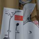 Drill-free Dual Shower Head with Handheld Combo Rainfall Shower Head Easy Reach 3-way Diverter Stainless Steel Slide Bar with Height Adjustable Holder Adjustable Rain Showerhead (Chrome)