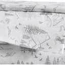 Eddie Bauer Kids - Twin Sheets, Stain-Resistant Toddler Bedding with Matching Sham(s), Ideal Boy Room Essentials (Big Foot Hiking Trip White, Twin)