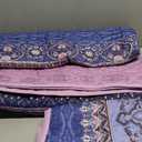 WONGS BEDDING Boho King Quilt Set, Purple Bohemian Quilt Bedding Set, Lightweight Bed Decor Bedspread for All Season Reversible Microfiber Coverlet Bedding Set 110"x90"(3 Pieces)