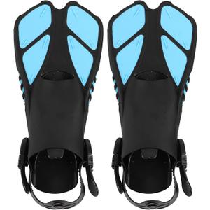 Snorkel Fins Diving Fins Adjustable Buckles Open Heel Swim Flippers Travel Size Short Swim Fins for Snorkeling Diving Swimming Adult Men Womens