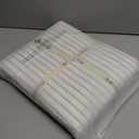 MooMee Striped Duvet Cover Set 100% Washed Cotton Linen Like Textured Breathable Durable Soft Comfy (White Sage Green Wide Stripes, Queen 90"x90")