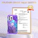 Hocase for iPhone 16 Pro Case 6.3", Heavy Duty Shockproof Protection Soft Silicone Rubber+Hard Plastic Bumpers Hybrid Protective Case for iPhone 16 Pro 2024 - When Purple Meets Blue