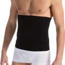 Farmacell Man 405BS Men's Waist Control Girdle Firm Body Shaping with back splints, 100% Made in Italy (Black, L)