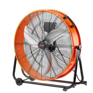 VEVOR Drum Fan, 24 Inch 8700 CFM High Velocity Heavy Duty Floor Shop Fan, 3-Speed, 5ft Cord, 360Adjustable Tilting, Commercial Industrial Use for Warehouse, Workshop, Factory, Basement