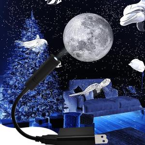 HD Moon Projector Shooting Star Manual Focus,Romantic LED Night Light Bedroom Atmosphere Projection Decoration