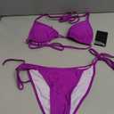 Women Two Piece Swimsuit Sexy Swimwear Halter String Triangle Bikini Sets (Small, Darkpurple2)