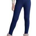 KEREDA Girls Fleece Lined Leggings Winter Warm Pants for Kids 3-14 Years (5-6 Years, Navy)