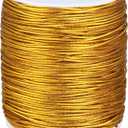 100 Yards Metallic Stretch Cord Elastic Cords Ribbon Colored Metallic Elastic String Rope Stretchy Tinsel Cord Rope for Christmas Ornament Hanging Craft Jewelry Making Gift Wrapping (Gold)
