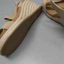 Ankis Wedge Sandals for Women, Espadrille Womens Wedge Sandals Comfortable Open Toe Cross Band Ankle Strap High Heel Wedges for Women Dressy Summer -3.4Inch, Size 7 (Beige)