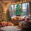 3.2Ft DIY Felt Christmas Tree Set for Kids Toddlers, 26 Hanging Ornaments Felt Christmas Tree Wall Craft Kits for Xmas Party Office Decoration, New Year Door Wall Decorations-A