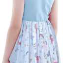 Vieille Girl Dress Casual Sleeveless Tutu Tulle Sundress for School Party (Blue)