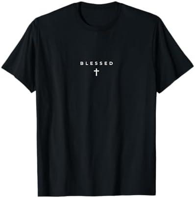 Blessed Cross Subtle Christian Minimalist Religious Faith T-Shirt, M