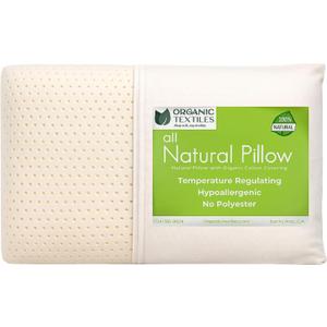 OrganicTextiles Natural Latex Pillow with Organic Cotton Cover, Standard Size, Soft, Pressure Relief, Neck Pain Relief, Bed Pillow for Side, Back and Stomach Sleeper (Standard (Pack of 1)