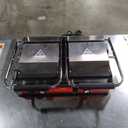 EGGKITPO Commercial Dual Panini Press with 2 Flat Plates Electric Panini Grill with Temperature Control and Handle 19.5" 9.4" Large Cast Iron Sandwich Maker for Kitchen Business 110V 3400W