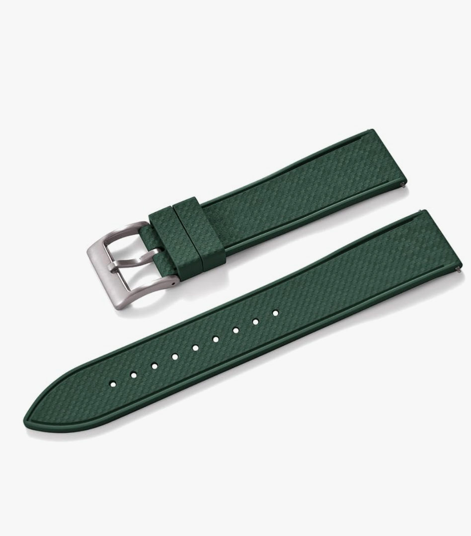 20MM 22MM Fluoroelastomer/FKM Rubber Watch Bands for Men Women - Quick Release Replacement Waterproof Sport Straps