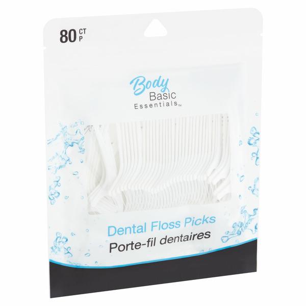 Body Basic Essentials Dental Floss Picks 80 Count, 2 Pack