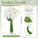 Jexine 240 Pcs Artificial Rose Flowers Bouquet Silk Realistic Flowers Bulk Centerpieces DIY Bride Fake Rose for Home Bridal Wedding Party Decorations(White)