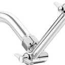 5 Inch Adjustable Shower Head Extension Arm, With Locking Set Screw, Singing Rain 304 Stainless Steel Chrome Angle Height Adjustable, Easy Install, G1/2 Universal Connector Compatible (Chrome Finish)
