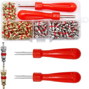 242pcs R134A Ac Valve Core Kit Valve Cores Kit AC Valve Core Removal Tool for Car A/C Valve Kit Air Conditioning Valve Core