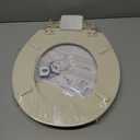 Angol Shiold Slow Close Wood Toilet Seat（Bone, Round 16.5''）