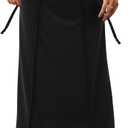 SOFIA'S CHOICE Women's Drawstring Midi Skirts High Elastic Waist Skirt