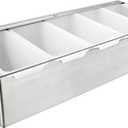 New Star Foodservice 48032 Stainless Steel Condiment Dispenser with 5 Compartments (No Ice Tray)