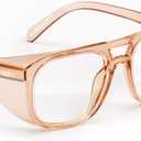 Stoggles Aviator Z87.1 Certified Safety Glasses, Blue-Light, UV Blocking Lens, Top & Side Shield, Anti-Fog, Stylish Eyewear (Redwood)