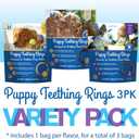 N-Bone Puppy Teething Rings 3 Count Bag Variety Pack, Chicken & Pumpkin & Peanut Butter Flavor, Total 3 Bags, 10.8-oz, 9 Rings (EXP 09/04/27)