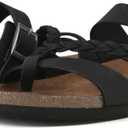 WHITE MOUNTAIN Shoes Hazy Footbed Sandal, Black/Nubuck, 9 M