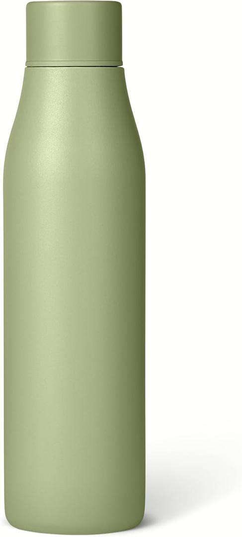 Amazon Basics Insulated Stainless Steel Water Bottle, Leak-Proof, Double-Wall, 20 oz., BPA-Free, Olive