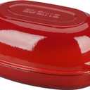 EDGING CASTING Enameled Cast Iron Oval Dutch Oven Pot with Lid, Dutch Oven for Sourdough Bread Baking, Bread Oven, Bread Dutch Oven, Oval Bread Pan, 5qt, Red