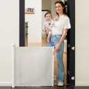 Retractable Baby Gate 34" Tall Expands to 54" Wide Indoor Outdoor White