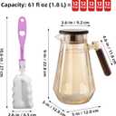1.8L Glass Pitcher with Lid and Spout, Borosilicate Glass Carafe for Hot/Cold Drink, Water Pitchers with Handle for Fridge, Extra Large Jug for Iced Tea, Coffee, Juice, Beverage