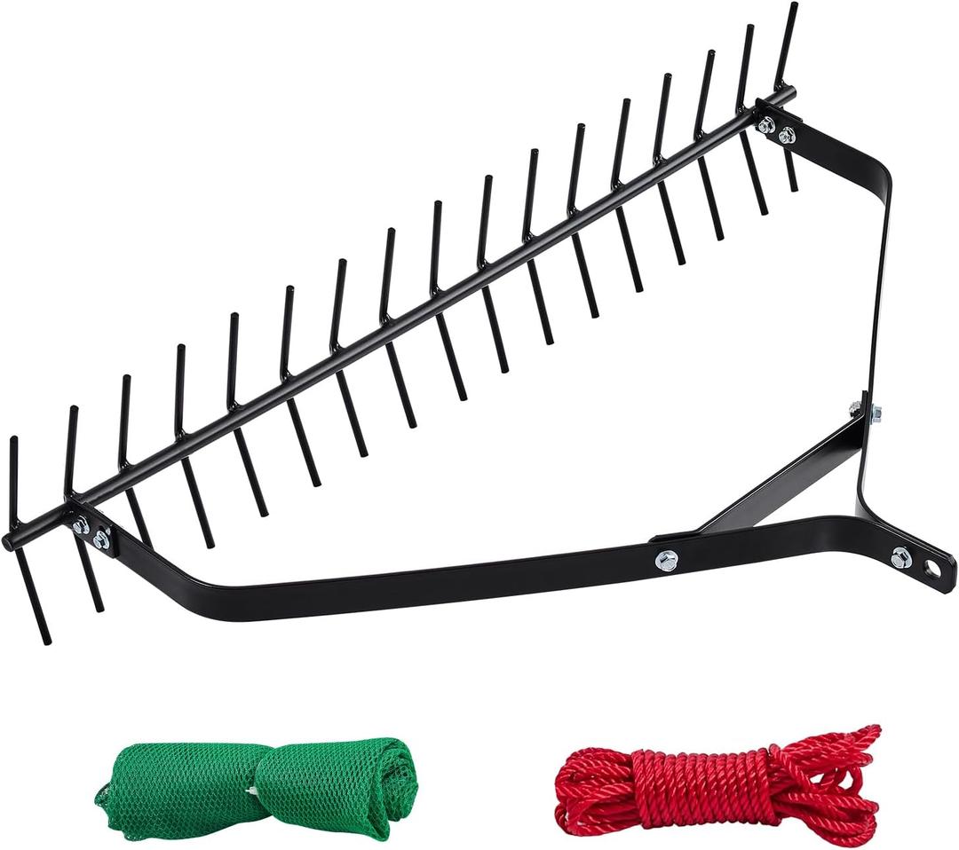 VEVOR 32 in Aquatic Weed Rake, 6.3 in Double Sided Lake Weed Rake, Lightweight Pond Weeds Cutter with 30ft Rope, No Assembly Required, Muck Lilypad Clearing Tool for Pond, Lake, Rivulet