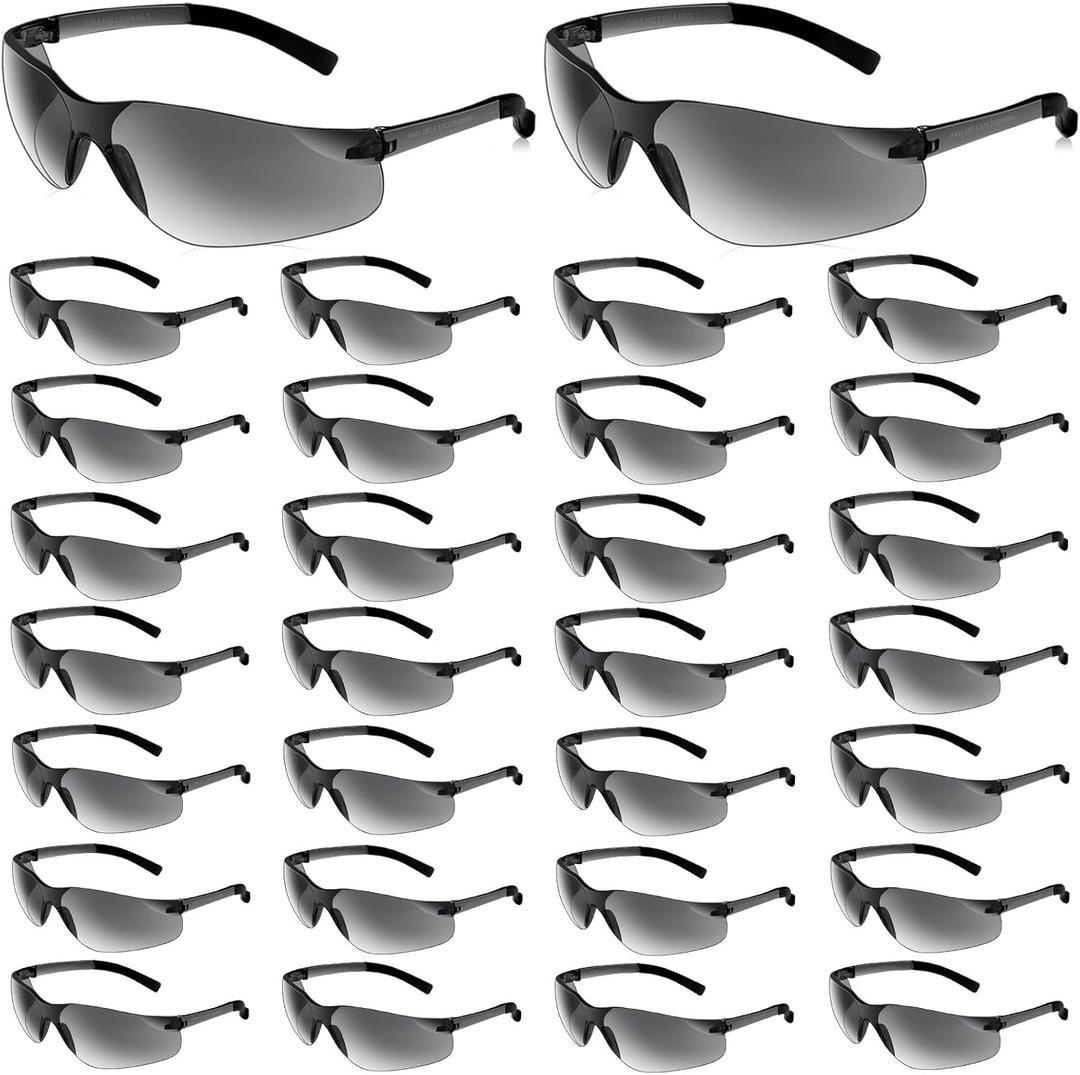 WFEANG Safety Glasses ANSI Z87.1 Certified for Men & Women - Durable Lab Protective Eyewear for Chemistry & Research (30Pcs, Grey)