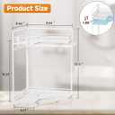 VITVITI 2-Tier Corner Bathroom Counter Organizer, Bathroom Countertop Organizer Storage for Sink, Metal Mesh Makeup Organizer for Vanity Countertop Kitchen with Hooks,White
