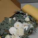 Faux Arch Flower Swag Set of 2 for Wedding Welcome Signs Floral Swag Wedding Reception Ceremony Signs Decor (White)