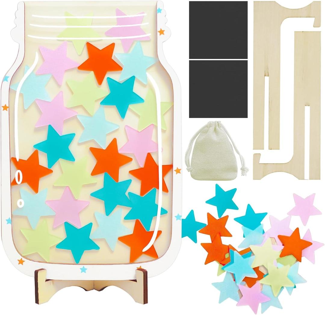 Magnetic Reward Jar, Magnetic Star Jar Reward System for Classroom Home, Magnetic Reward Jar for Classroom Board Suitable Student School Behavior Management Classroom Tools