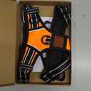 PHOEPET No Pull Dog Harness Medium Reflective Front Clip Vest with Handle,Adjustable 2 Metal Rings 3 Buckles, (M, Orange)