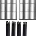 SafBbcue Grill Parts Kit for Nexgrill 720-0925P 720-0925 Replacement Parts 4 Burner, Grill Grates for Nexgrill 4 Burner 720-0925 Cast Iron, Porcelain Steel Grill Heat Plates for Nexgrill 720-0925P