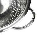 Gourmet Colander, 5qt capacity, Stainless Steel with Handles and Elevated Pedestal Foot, Silver