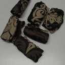 SearchI Seat Covers for Dining Room Chairs Stretch Printed Chair Seat Covers Set of 6, Removable Washable Upholstered Chair Seat Protector Cushion Slipcovers for Kitchen, Office(Black/Brown)