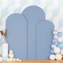 Set of 3 Wedding Arch Cover 6ft 6.6ft 7.2ft Dusty Blue Arch Cover Chiara Backdrop Cover Spandex Fitted Arch Stand Cover Balloon Arch Covers Stretchy Backdrop for Baby Shower Party Ceremony