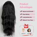 26 inch 13x6 Body Wave Human Hair Wigs Natural Black 180% Density Glueless Wigs HD Transparent Lace Frontal Human Wigs for Women